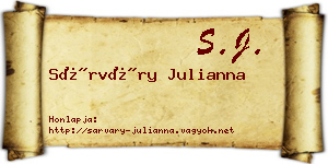 Sárváry Julianna névjegykártya