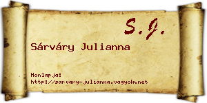 Sárváry Julianna névjegykártya